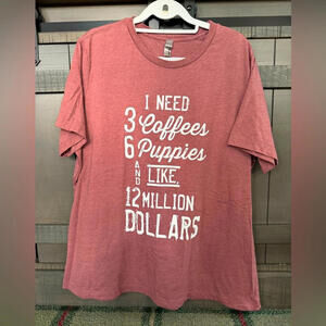 Thread Tank Designs short sleeve T-shirt with white text on front.  NWOT